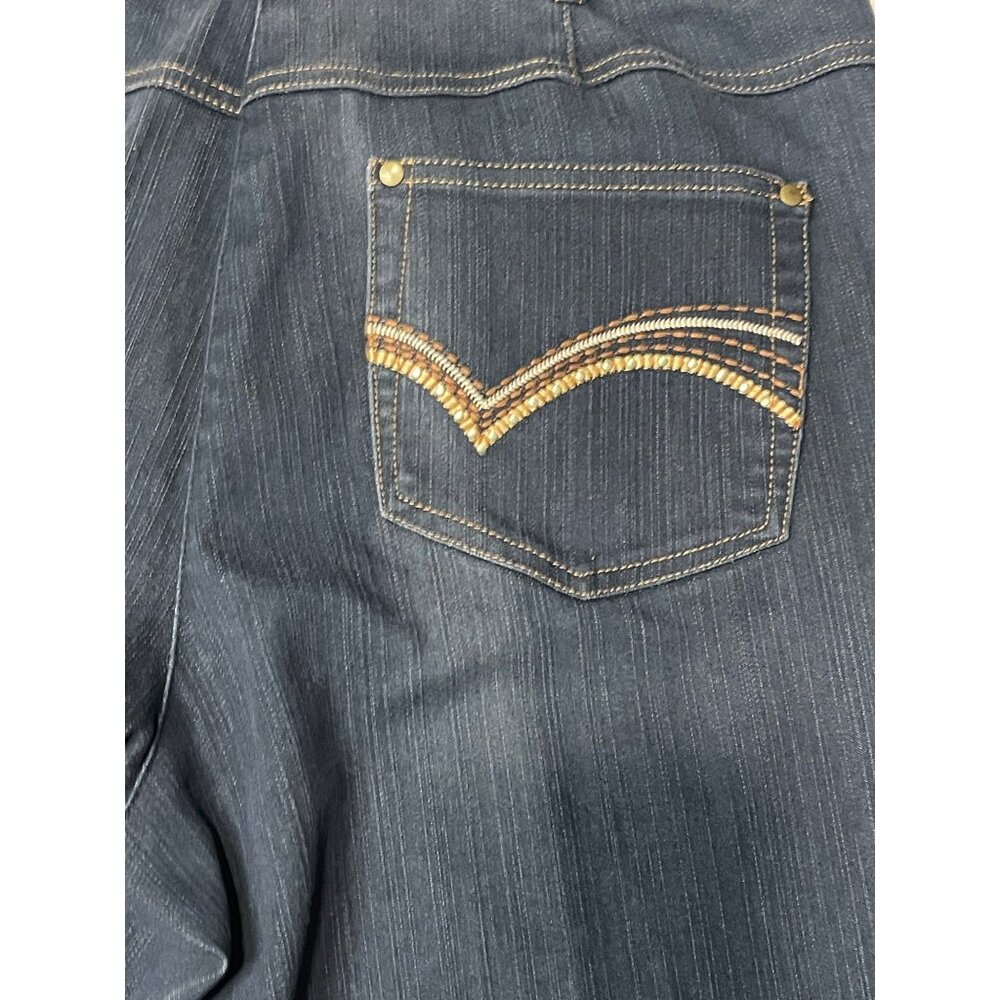 TanJay Women's Petites Dark Wash Denim Bootcut Jeans, Size 10P - Picture 13 of 16